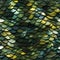 seamless pattern of fish or snake scales with green squama on shine background