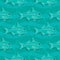 Seamless pattern with fish. Underwater background.