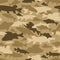 Seamless  pattern of fishing camouflage. Khaki camo of freshwater fish