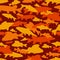 Seamless  pattern of fishing camouflage. Orange red camo of freshwater fish