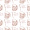 Seamless pattern with a flag and a mug of foamy beer