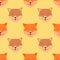 Seamless pattern, flat cartoon character Shiba dog face
