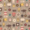 Seamless pattern of flat colorful movie design