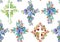 Seamless pattern of floral crosses. Christian background, Easter design, Christian decorative background for prints, holiday