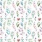 Seamless pattern with floral pattern, delicate watercolor