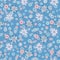 Seamless pattern - floral rain, delicate shades of pink and blue