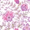 Seamless pattern with flower. Beautiful bright flowers. Romantic hand draw vector seamless pattern.