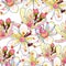 Seamless pattern flower of the Saxifrage urbrosa. vector illust