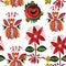 Seamless pattern of flowers