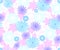 Seamless pattern with flowers cool blue shades on a homogeneous light background. EPS10 vector illustration