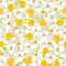 Seamless pattern with flowers daffodils