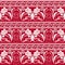 Seamless pattern with flowers and a dogs head in Chinese style. Rich background with symbols for the East lunar new year.