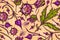 Seamless pattern with flowers. Geum Rivale. Rosaceae. Vector. Hand drawn.