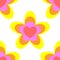 Seamless pattern from flowers and hearts, background. Spring, summer colors. Motley flat design for holiday and celebration