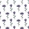 Seamless pattern with flowers and leaves. Vector hand drawn illustration. Tulips. The print is used for Wallpaper design