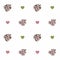 Seamless pattern with flowers ranunculus and hearts