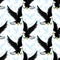 Seamless pattern with flying bald eagles.