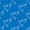 Seamless pattern of flying doves of peace