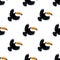 Seamless Pattern With Flying Toucan