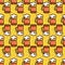 Seamless pattern with foam beer in large mugs. F