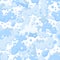 Seamless pattern with foam made of soap or clouds isolated in white background. Blue foam and bubbles for cleaning