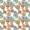 Seamless pattern folk art backdrop botanical flowers, indian colorful floral design Retro blossom and foliage ornament background