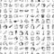 Seamless pattern food , kitchen tools - doodles set