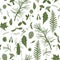 Seamless pattern with forest objects