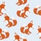 Seamless pattern with a fox . Design for a holiday. Printing for wrapping paper. An illustration for printing. Children