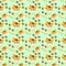 Seamless pattern with foxy dark footprint