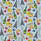 Seamless pattern with french elements