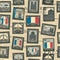 Seamless pattern with french postage stamps