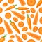 Seamless pattern of fresh carrots. Vegetable natural product. Flat style.