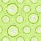 Seamless Pattern With Fresh Green Hand Drawn Cucumber Slice