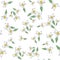 Seamless pattern with fresh woodruff flowers. Good for backdrop, textile, wrapping paper, wall posters. Vector continuous line dra