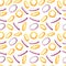 Seamless pattern fried onion rings tasty snacks for beer fast food vector illustration on white background