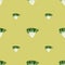 Seamless pattern frisee salad on beige background. Simple ornament with lettuce