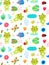 Seamless pattern with frogs