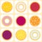 Seamless pattern with fruit pies and tarts