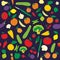 Seamless pattern fruits and vegetables