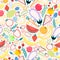 Seamless pattern fruits and vegetables