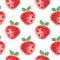 Seamless pattern with fruits. Watercolor background with hand drawn strawberries.
