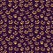 Seamless pattern of fun pumpkin smiles. Designer of the symbol of an dark violet background with various eyes, nose and smile. The