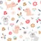 Seamless pattern with funny animals