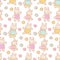 Seamless pattern with funny cartoon Bunnies