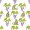 Seamless pattern with funny cartoon snails.