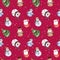 Seamless pattern with funny Christmas characters