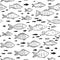 Seamless pattern with funny fish. small and big fish on white background.