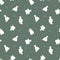 Seamless pattern with funny ghosts on the dark green background. vector