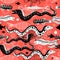Seamless pattern with funny Moray eels